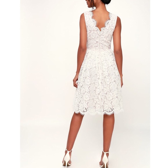 LULUS Love Swept Lace Midi Skater Dress - Picture 2 of 13